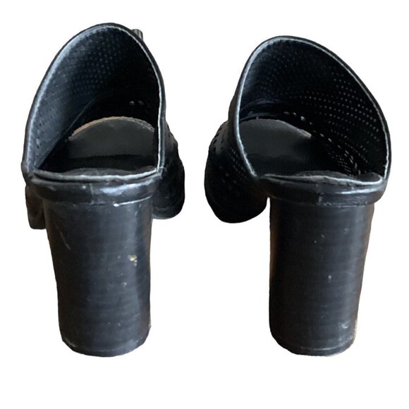 Nature Breeze Peep Toe Mule Sz 7-1/2 Black #65i - Picture 6 of 8